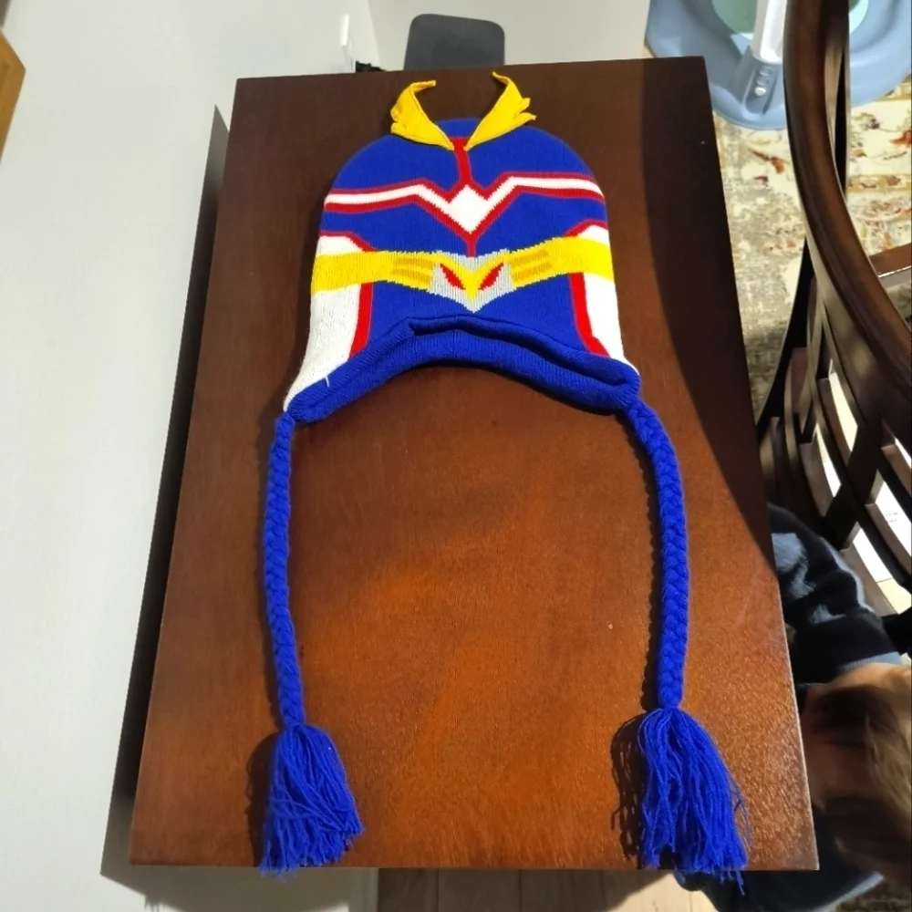 My Hero Academia All Might Cosplay Tassel Peruvian Laplander Knit Beanie Hat Cap